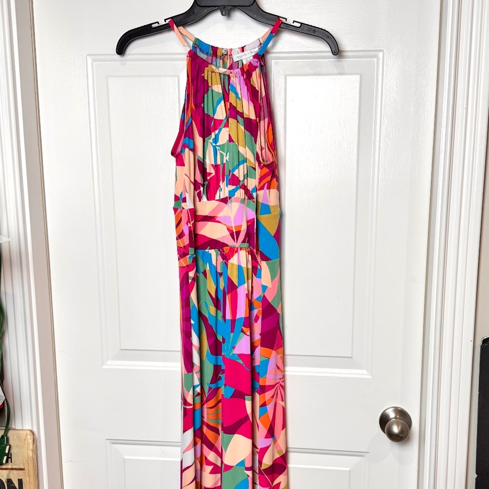 London Times Bright Multicolor Geometric Maxi Dress